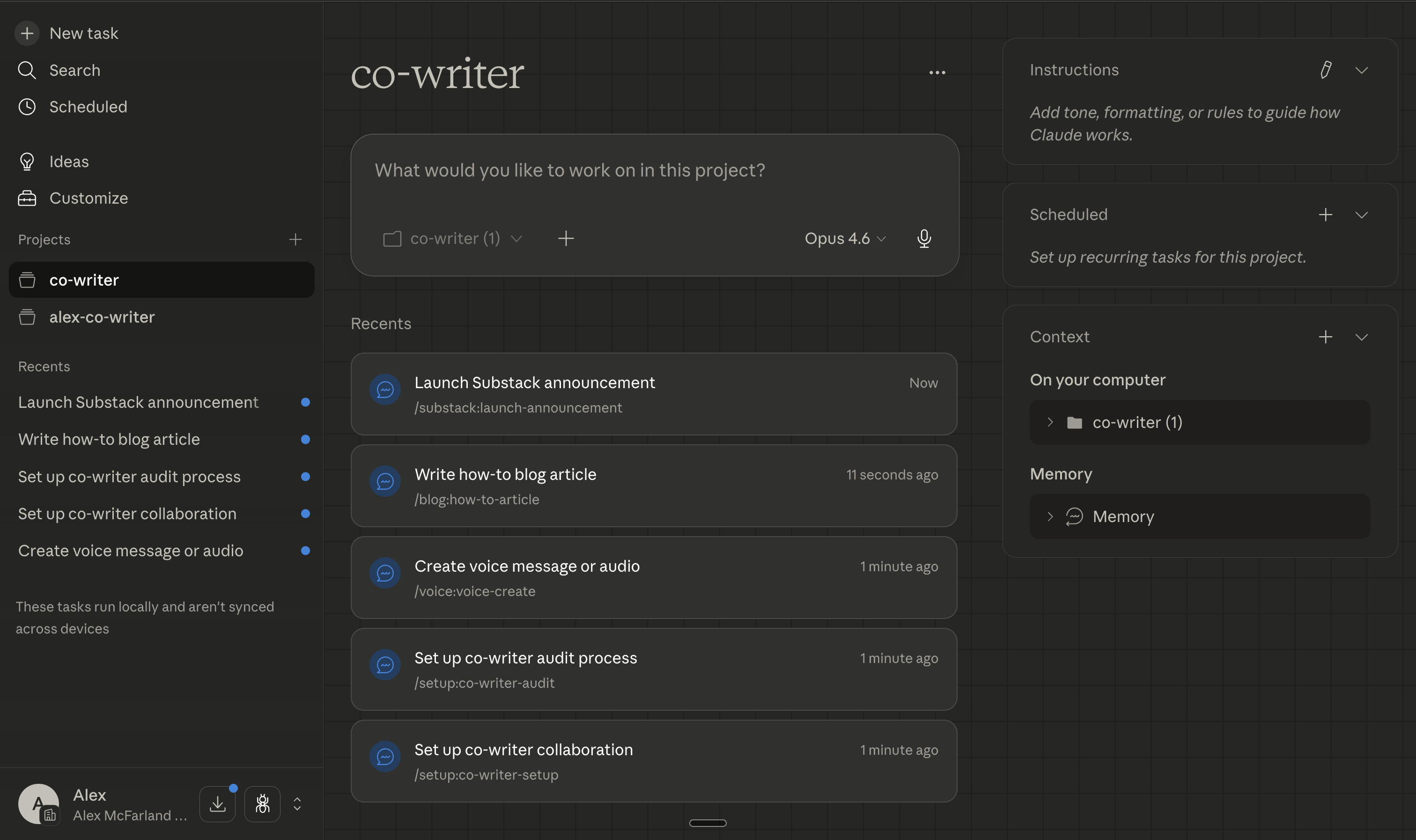 The full Co-Writer System in Claude Cowork